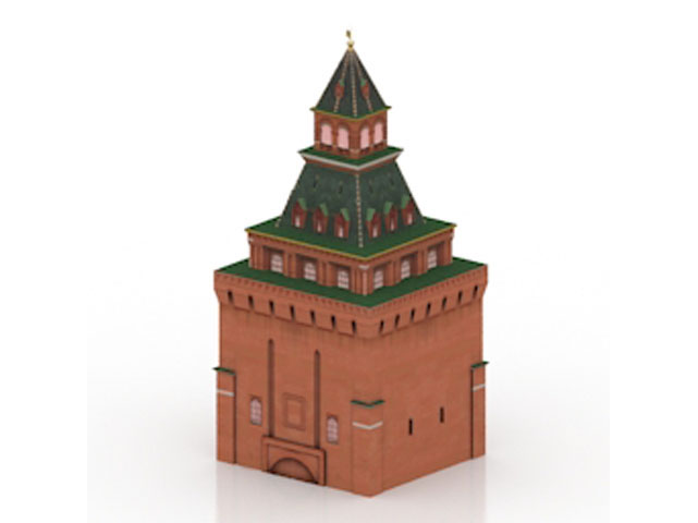 Free Tower Constantino Eleninskaya Kremlin N65 3D model For Architecture 3Ds Max Model Download